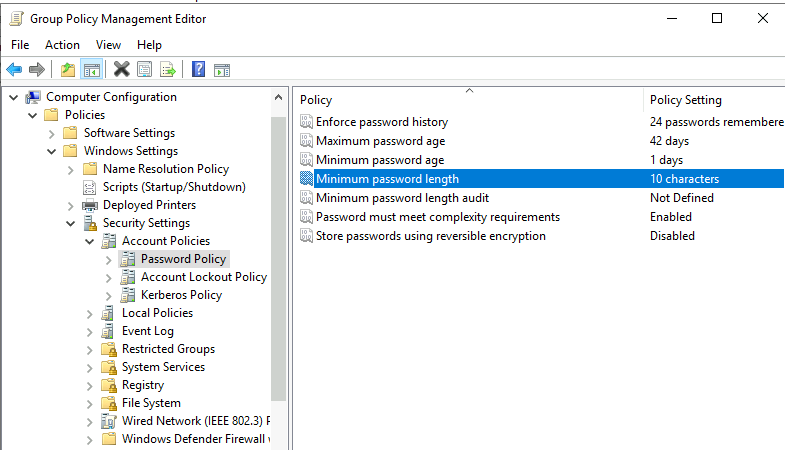 GPO Password Policy