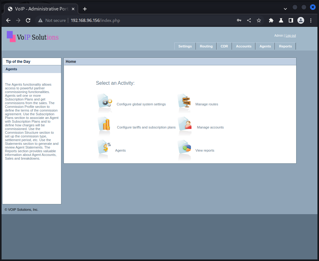 VOIP Admin Panel